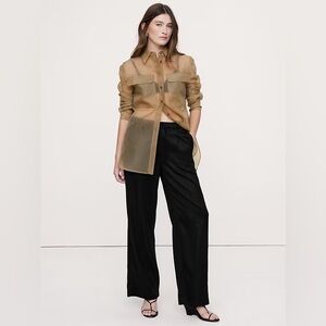 NWT! BANANA REPUBLIC HIGH-RISE WIDE-LEG DRAPEY TENCEL™ PULL-ON PANT - LARGE TALL